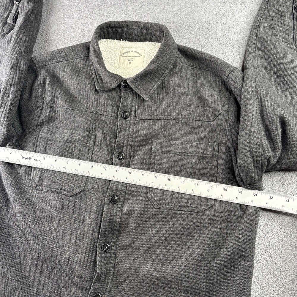 Tread 4 Thought‎ Men's Shirt Jacket , M  Gray Sustainable Apparel Fleece Linned - Picture 4 of 13